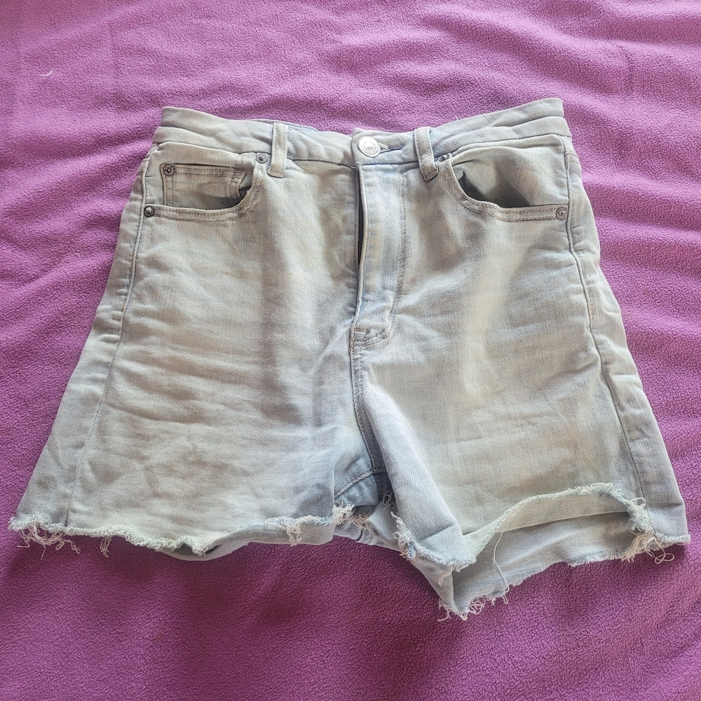 Light Wash Stretch Denim Shorts